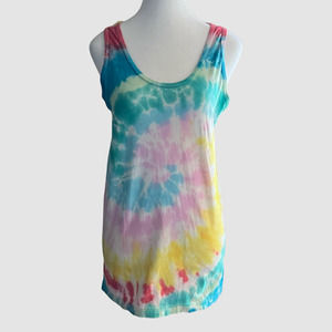 Tomcat Tie Dye Creations Women's Spiral Design Tank Multi Color, NWT-Size Small